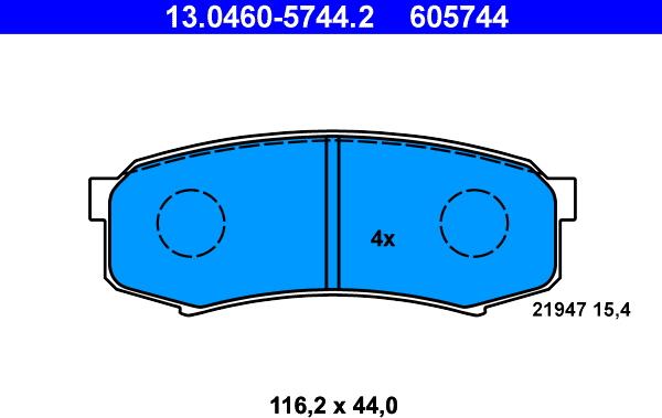 ATE 13.0460-5744.2 - Set placute frana,frana disc aaoparts.ro