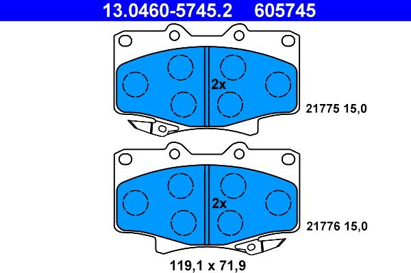 ATE 13.0460-5745.2 - Set placute frana,frana disc aaoparts.ro