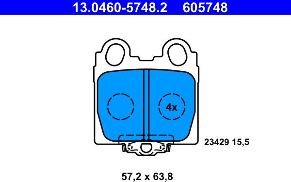 ATE 13.0460-5748.2 - Set placute frana,frana disc aaoparts.ro