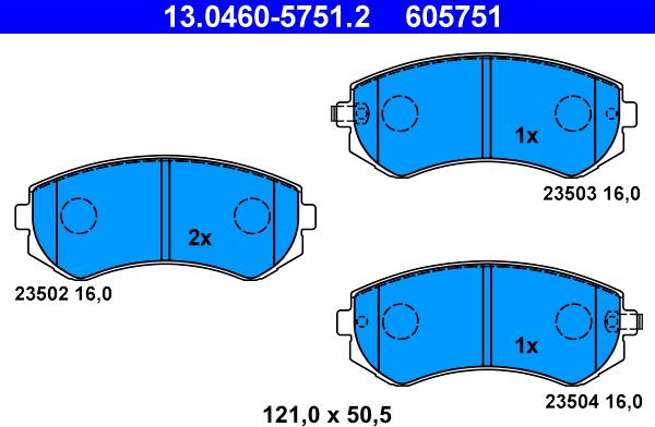 ATE 13.0460-5751.2 - Set placute frana,frana disc aaoparts.ro