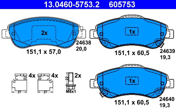 ATE 13.0460-5753.2 - Set placute frana,frana disc aaoparts.ro