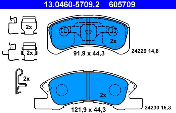 ATE 13.0460-5709.2 - Set placute frana,frana disc aaoparts.ro