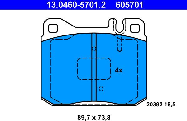 ATE 13.0460-5701.2 - Set placute frana,frana disc aaoparts.ro