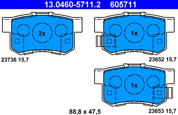 ATE 13.0460-5711.2 - Set placute frana,frana disc aaoparts.ro