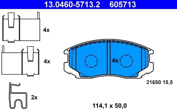 ATE 13.0460-5713.2 - Set placute frana,frana disc aaoparts.ro