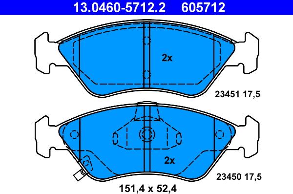 ATE 13.0460-5712.2 - Set placute frana,frana disc aaoparts.ro