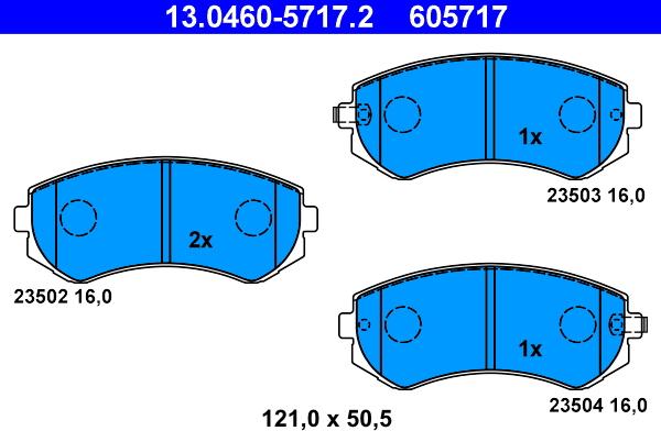 ATE 13.0460-5717.2 - Set placute frana,frana disc aaoparts.ro