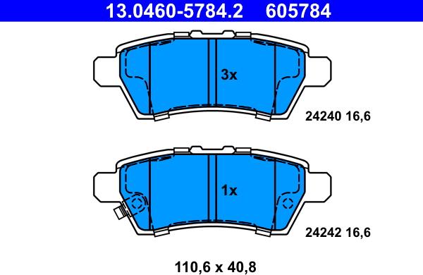 ATE 13.0460-5784.2 - Set placute frana,frana disc aaoparts.ro