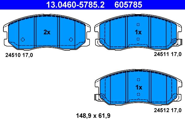 ATE 13.0460-5785.2 - Set placute frana,frana disc aaoparts.ro