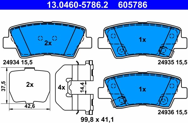 ATE 13.0460-5786.2 - Set placute frana,frana disc aaoparts.ro