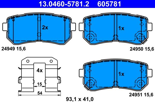 ATE 13.0460-5781.2 - Set placute frana,frana disc aaoparts.ro