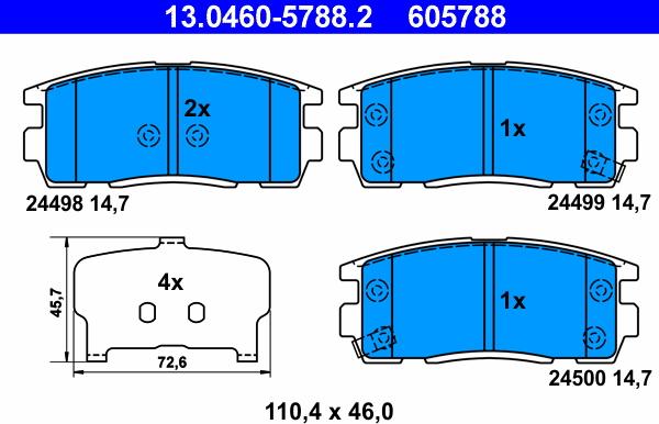 ATE 13.0460-5788.2 - Set placute frana,frana disc aaoparts.ro