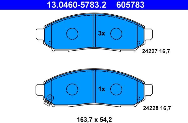 ATE 13.0460-5783.2 - Set placute frana,frana disc aaoparts.ro