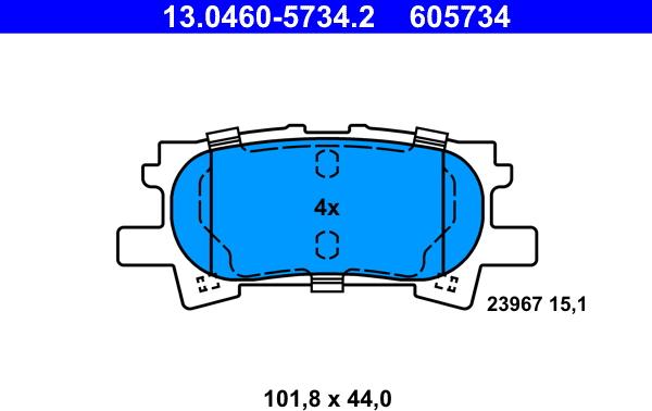 ATE 13.0460-5734.2 - Set placute frana,frana disc aaoparts.ro