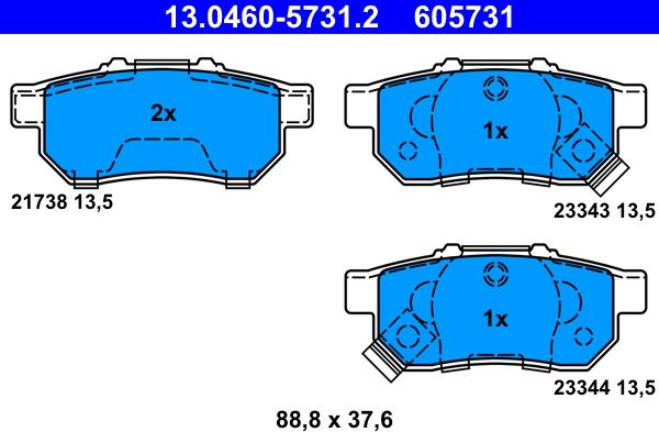 ATE 13.0460-5731.2 - Set placute frana,frana disc aaoparts.ro