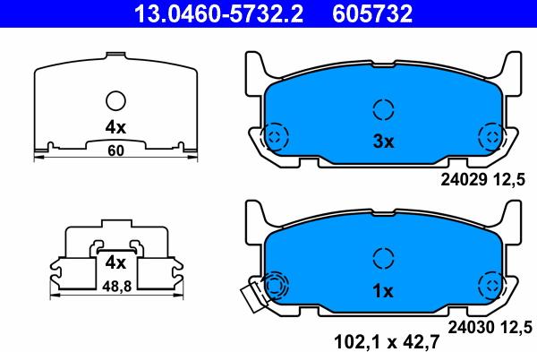 ATE 13.0460-5732.2 - Set placute frana,frana disc aaoparts.ro