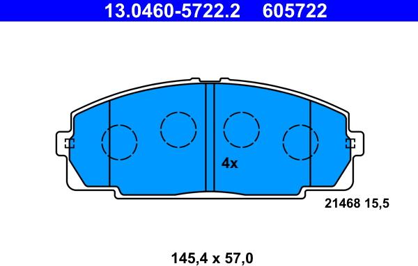 ATE 13.0460-5722.2 - Set placute frana,frana disc aaoparts.ro