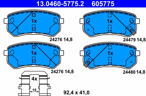 ATE 13.0460-5775.2 - Set placute frana,frana disc aaoparts.ro