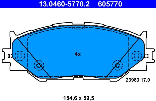 ATE 13.0460-5770.2 - Set placute frana,frana disc aaoparts.ro