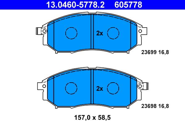 ATE 13.0460-5778.2 - Set placute frana,frana disc aaoparts.ro