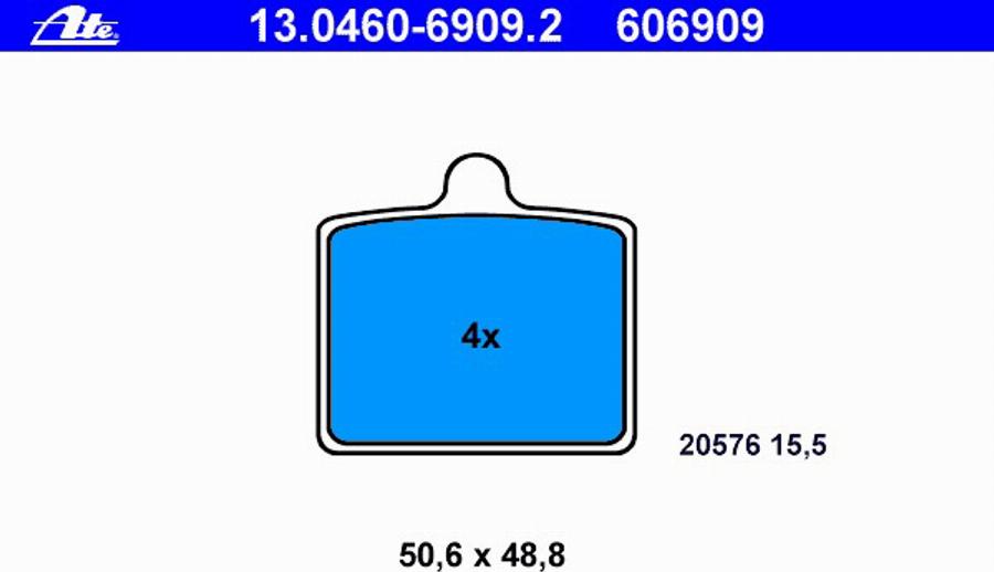 ATE 13.0460-6909.2 - Set placute frana,frana disc aaoparts.ro