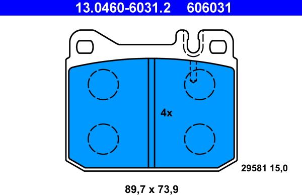 ATE 13.0460-6031.2 - Set placute frana,frana disc aaoparts.ro