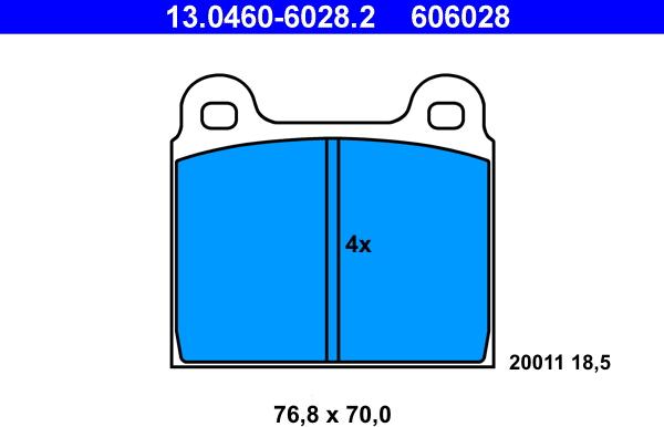 ATE 13.0460-6028.2 - Set placute frana,frana disc aaoparts.ro