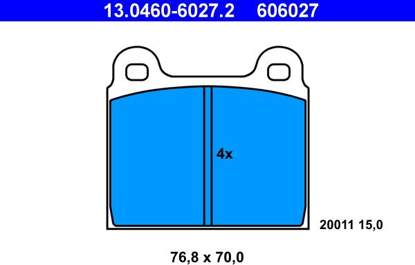 ATE 13.0460-6027.2 - Set placute frana,frana disc aaoparts.ro