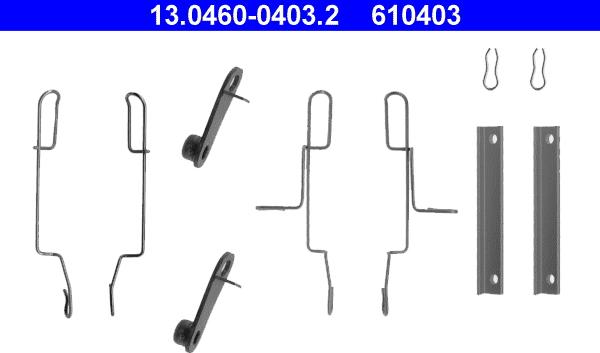 ATE 13.0460-0403.2 - Set accesorii, placute frana aaoparts.ro