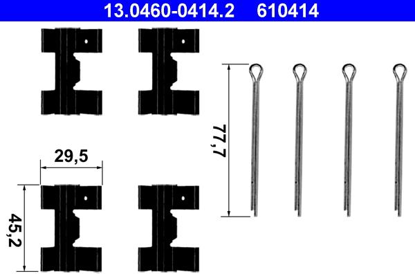 ATE 13.0460-0414.2 - Set accesorii, placute frana aaoparts.ro