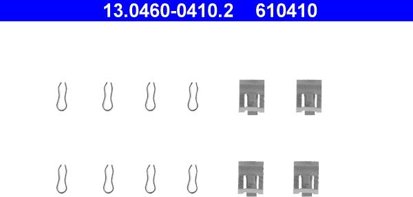 ATE 13.0460-0410.2 - Set accesorii, placute frana aaoparts.ro