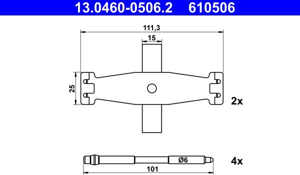 ATE 13.0460-0506.2 - Set accesorii, placute frana aaoparts.ro