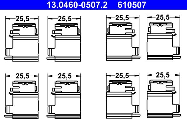 ATE 13.0460-0507.2 - Set accesorii, placute frana aaoparts.ro