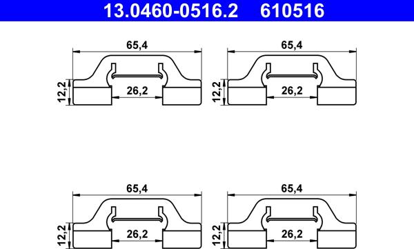 ATE 13.0460-0516.2 - Set accesorii, placute frana aaoparts.ro