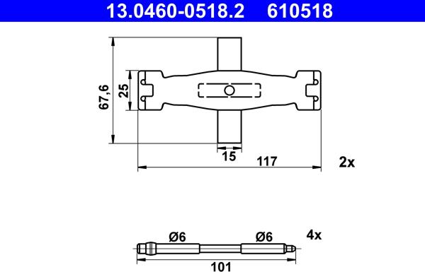 ATE 13.0460-0518.2 - Set accesorii, placute frana aaoparts.ro