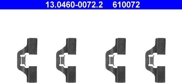 ATE 13.0460-0072.2 - Set accesorii, placute frana aaoparts.ro