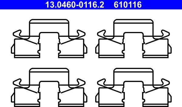 ATE 13.0460-0116.2 - Set accesorii, placute frana aaoparts.ro