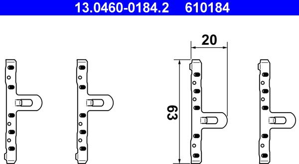 ATE 13.0460-0184.2 - Set accesorii, placute frana aaoparts.ro