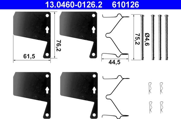 ATE 13.0460-0126.2 - Set accesorii, placute frana aaoparts.ro