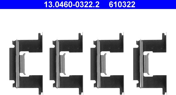 ATE 13.0460-0322.2 - Set accesorii, placute frana aaoparts.ro