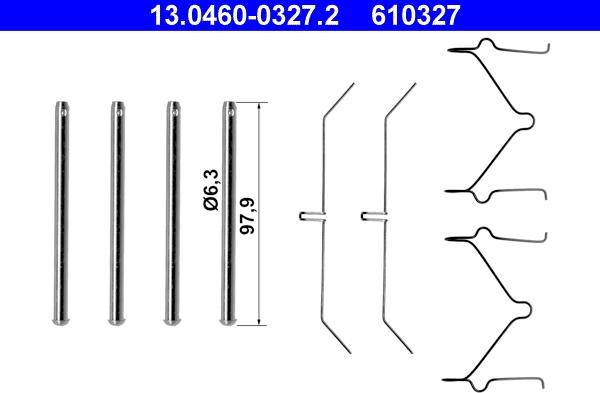 ATE 13.0460-0327.2 - Set accesorii, placute frana aaoparts.ro