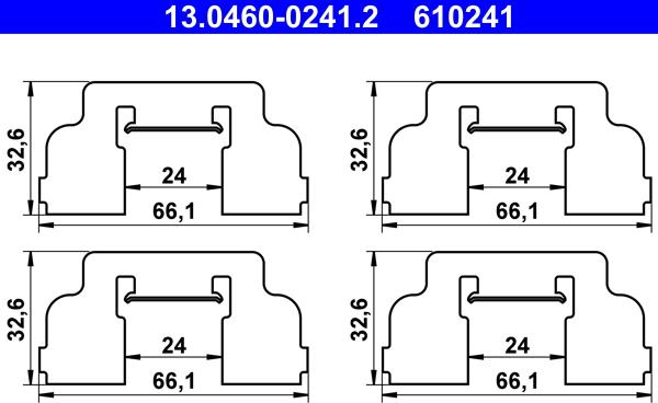 ATE 13.0460-0241.2 - Set accesorii, placute frana aaoparts.ro