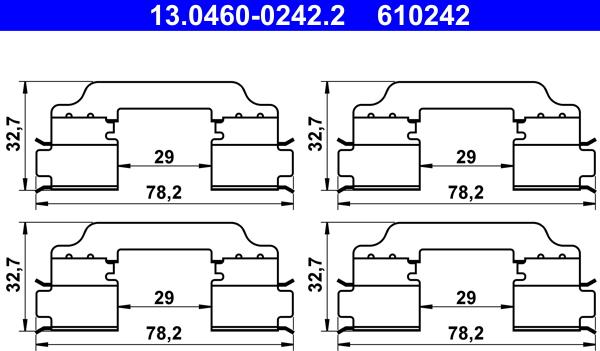 ATE 13.0460-0242.2 - Set accesorii, placute frana aaoparts.ro