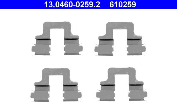 ATE 13.0460-0259.2 - Set accesorii, placute frana aaoparts.ro