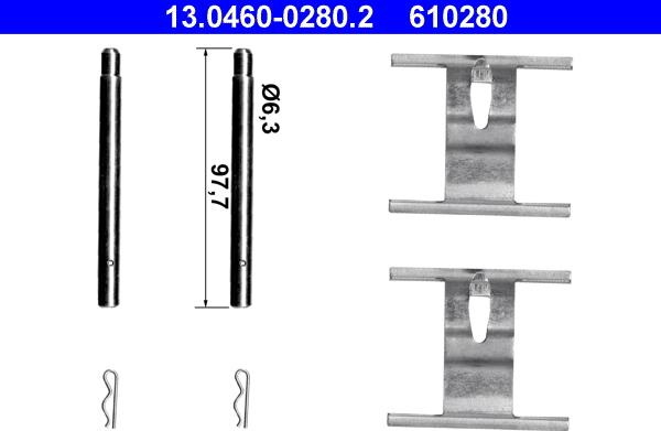 ATE 13.0460-0280.2 - Set accesorii, placute frana aaoparts.ro