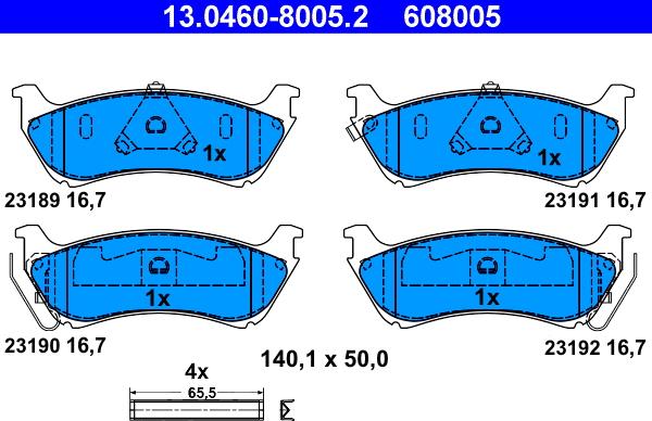 ATE 13.0460-8005.2 - Set placute frana,frana disc aaoparts.ro