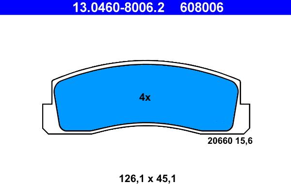 ATE 13.0460-8006.2 - Set placute frana,frana disc aaoparts.ro