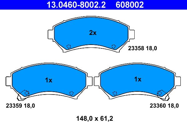 ATE 13.0460-8002.2 - Set placute frana,frana disc aaoparts.ro