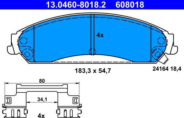 ATE 13.0460-8018.2 - Set placute frana,frana disc aaoparts.ro