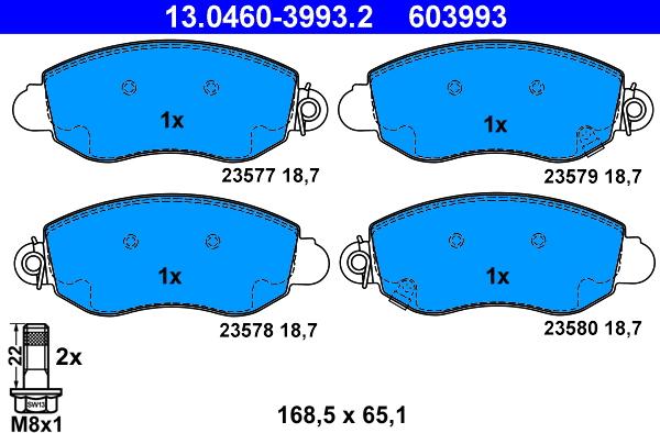 ATE 13.0460-3993.2 - Set placute frana,frana disc aaoparts.ro